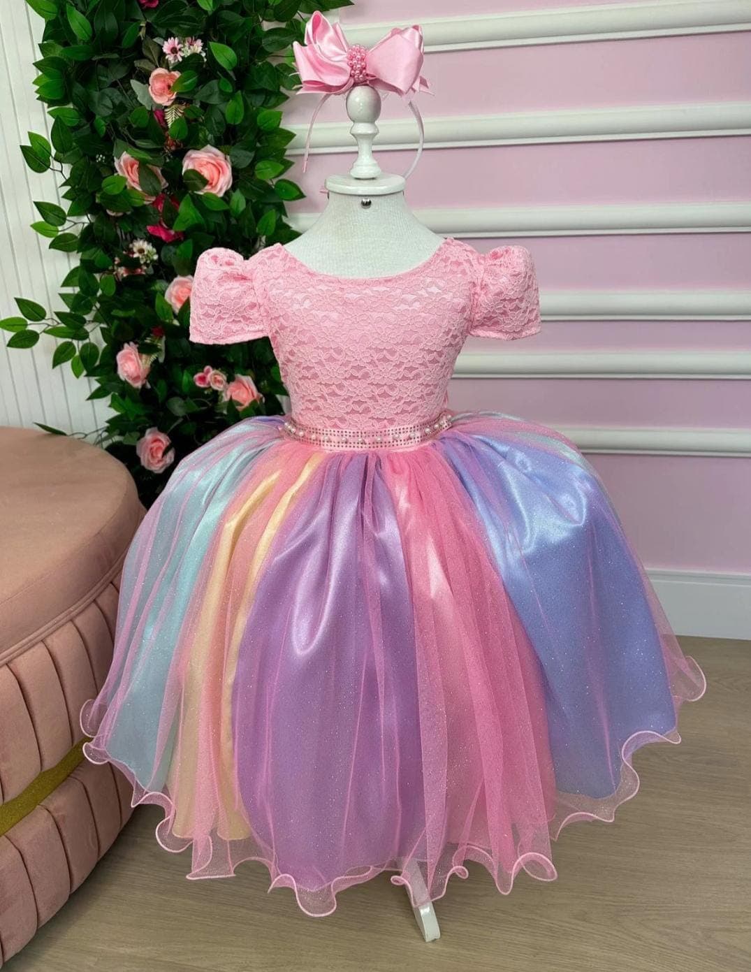 Vestido Colorido Arco-íris