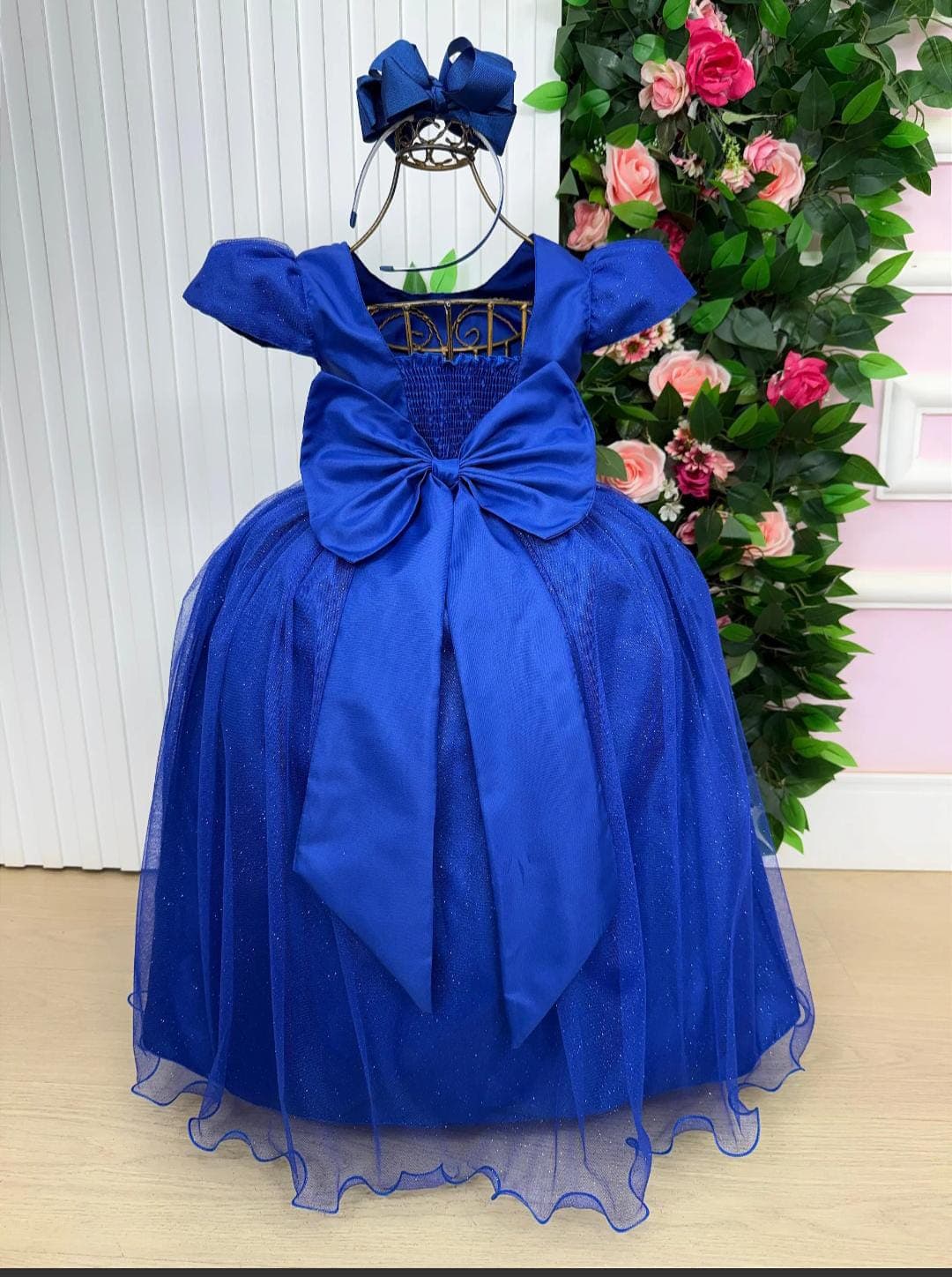 vestido longo  azul royal