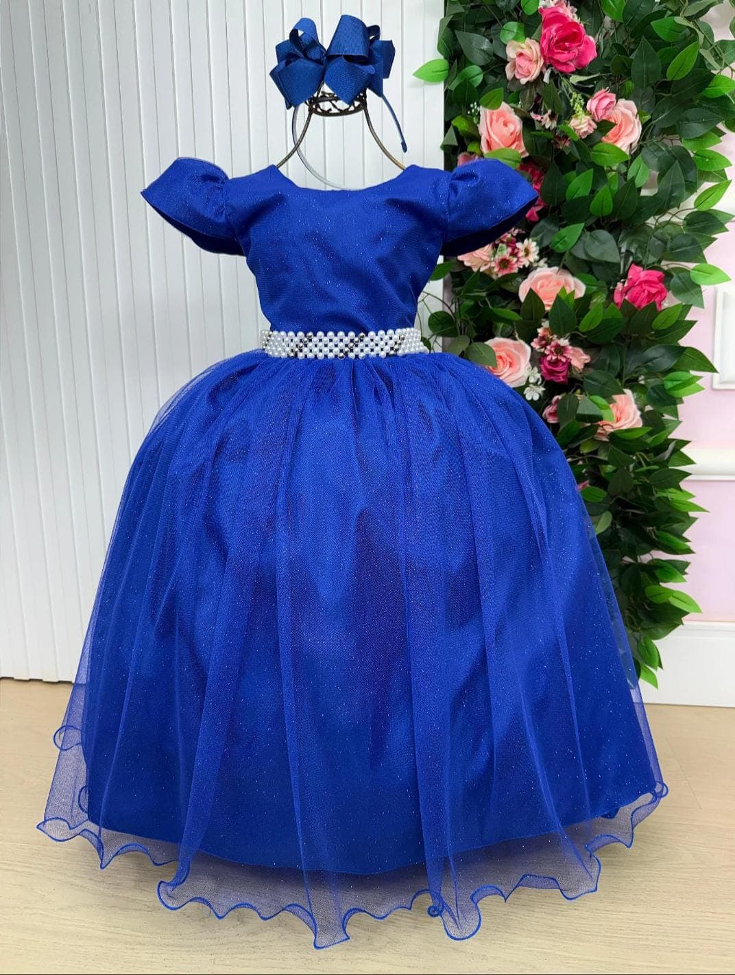 vestido longo  azul royal