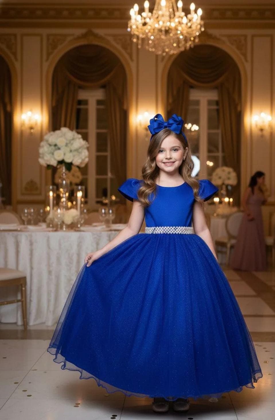 vestido longo  azul royal