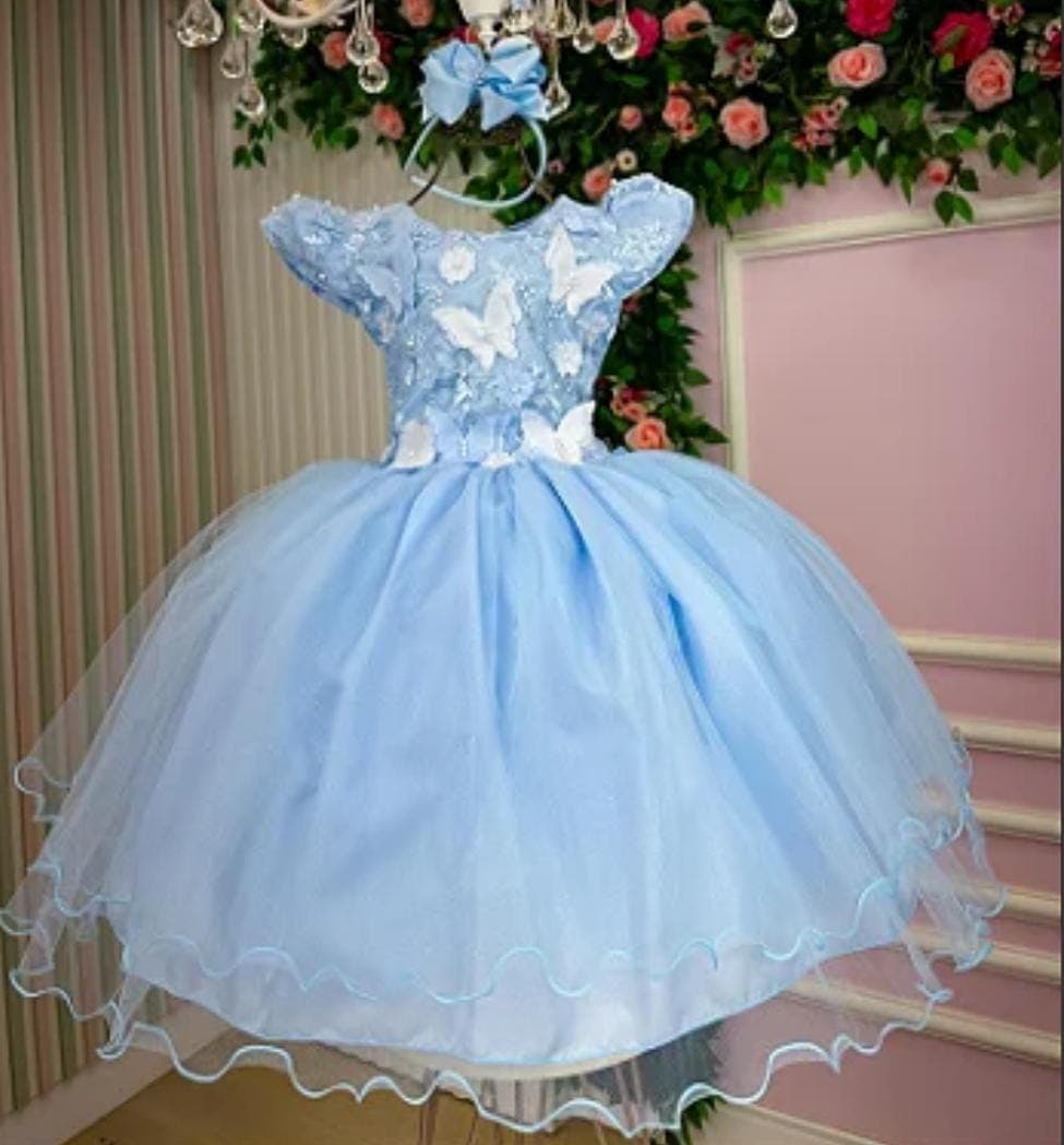 Vestido jardim encantado azul 