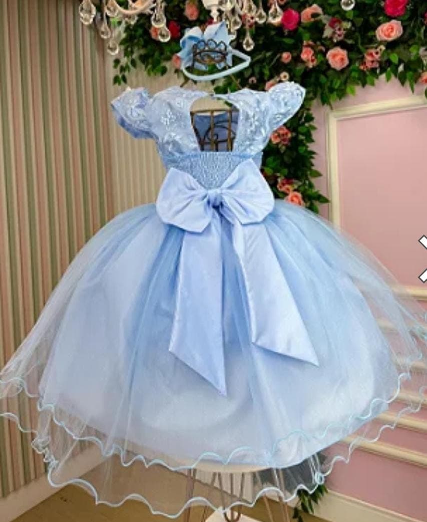 Vestido jardim encantado azul 