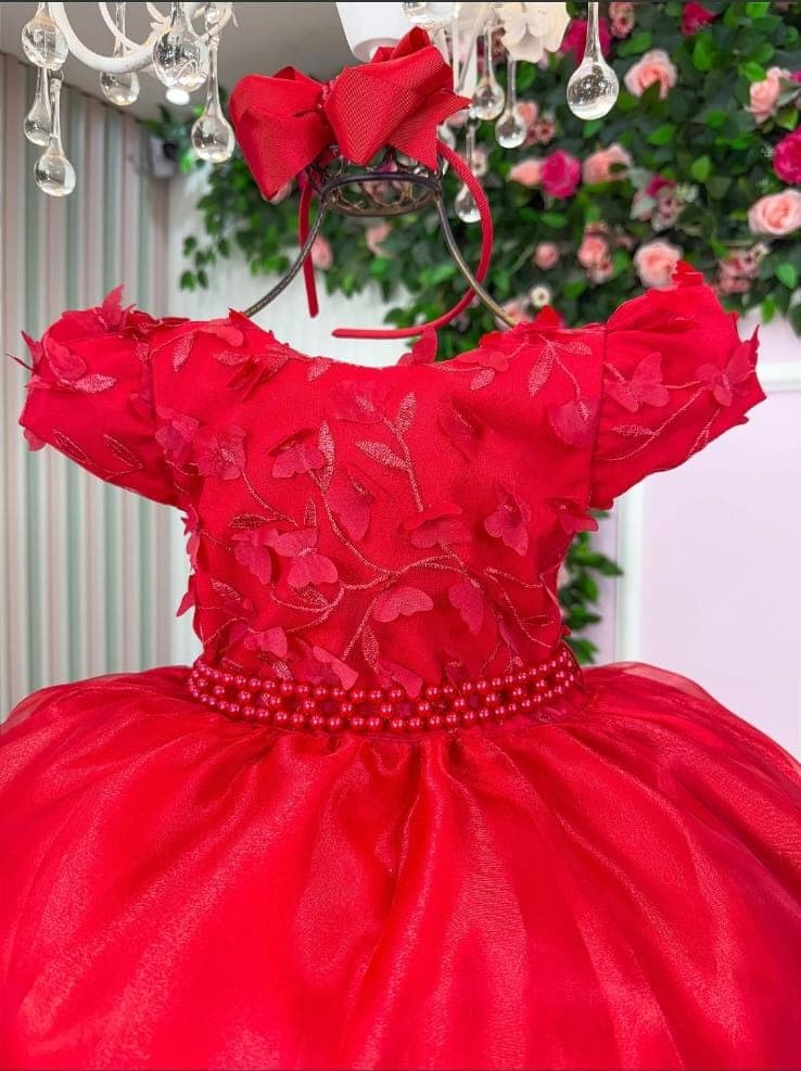 Vestido jardim encantado Vermelho