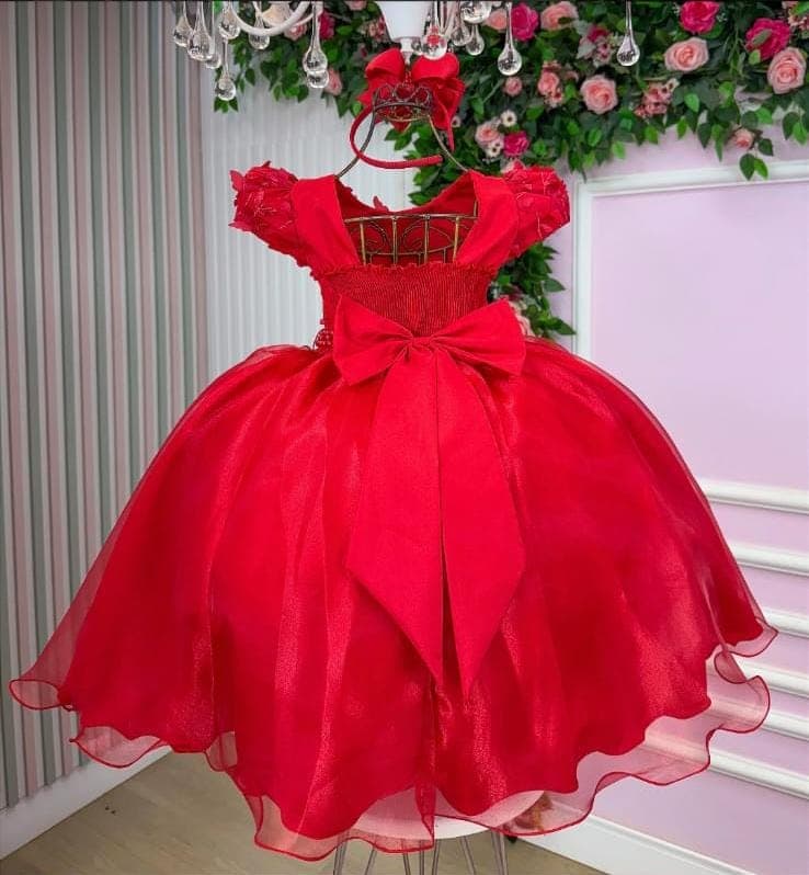 Vestido jardim encantado Vermelho