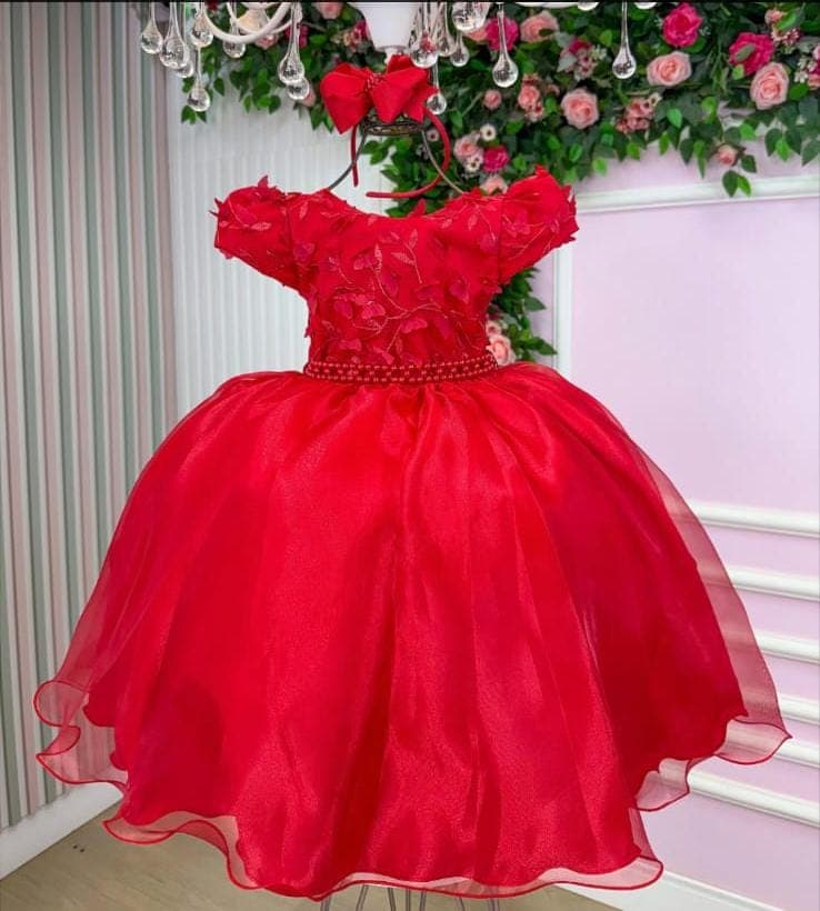 Vestido jardim encantado Vermelho