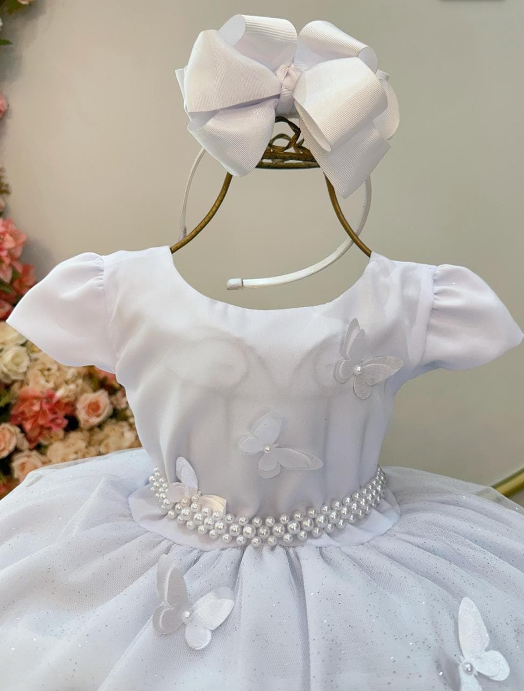 Vestido branco borboletas 