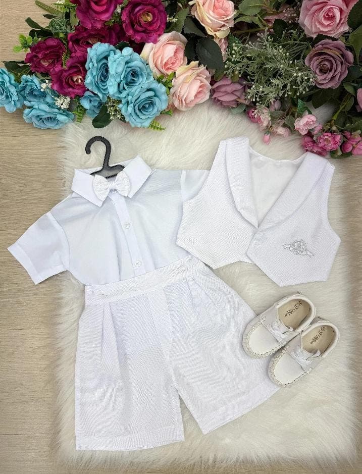 conjunto menino branco verão