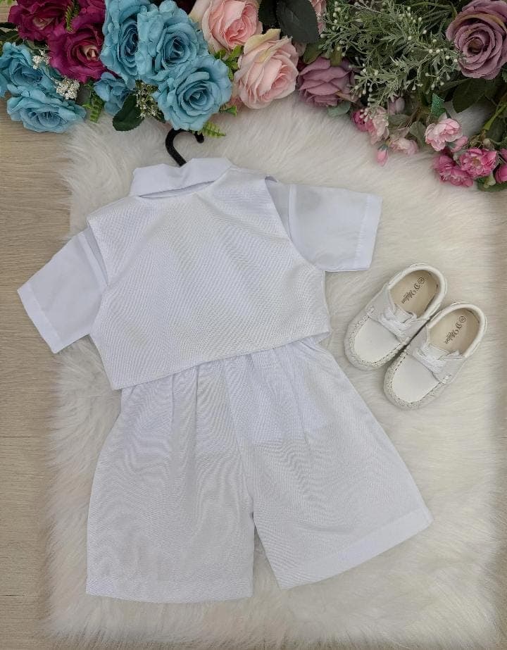 conjunto menino branco verão