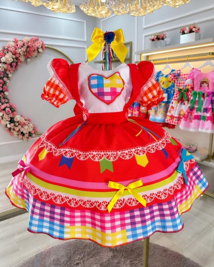 Vestido junino luxo (salopete)