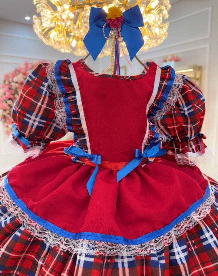 Vestido junino luxo vermelho
