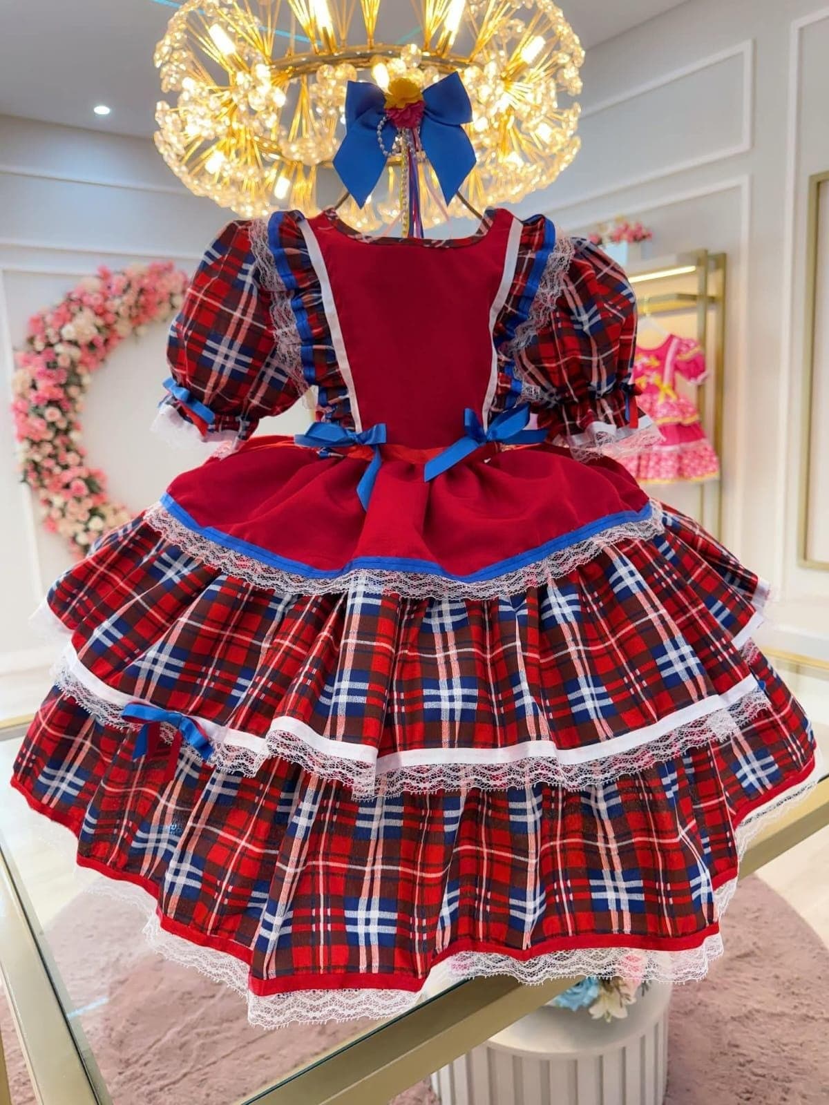 Vestido junino luxo vermelho