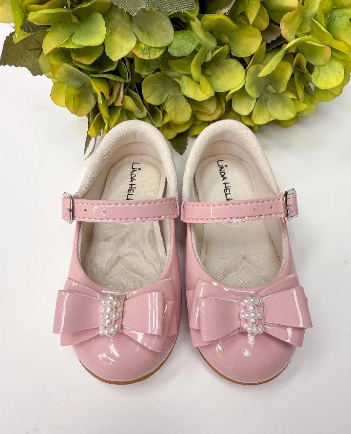 sapatilha pérolas rosa bebe