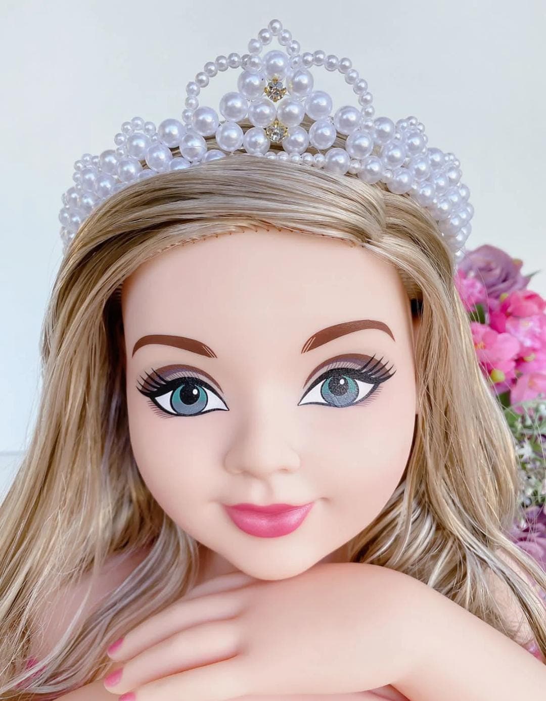 coroa Pérolas branca